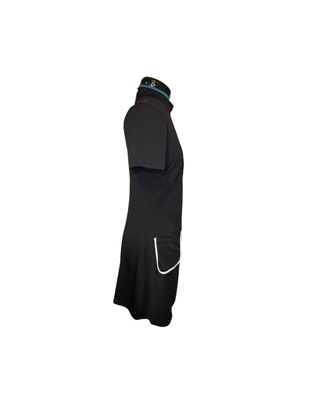 Used Smak Parlour Black Mock Turtleneck Mini Dress, Sz M - Picture 4 of 5